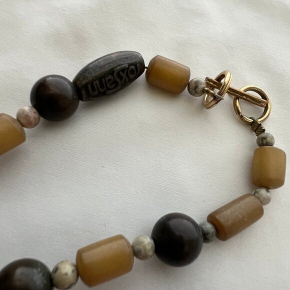 Genuine Gemstone Jasper Mixed Beaded Statement Costume Artisan Estate Necklace - Picture 6 of 12